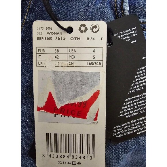 Mango Women's Distressed Embroidered Skinny Cropped Jeans Size 6 NWT… - Picture 9 of 9